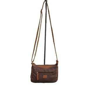Roots 73 Brown & Tan Crossbody  Purse